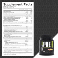Nutrabio© PRE Pre-workout Powder (Strawberry Lemon Bomb)