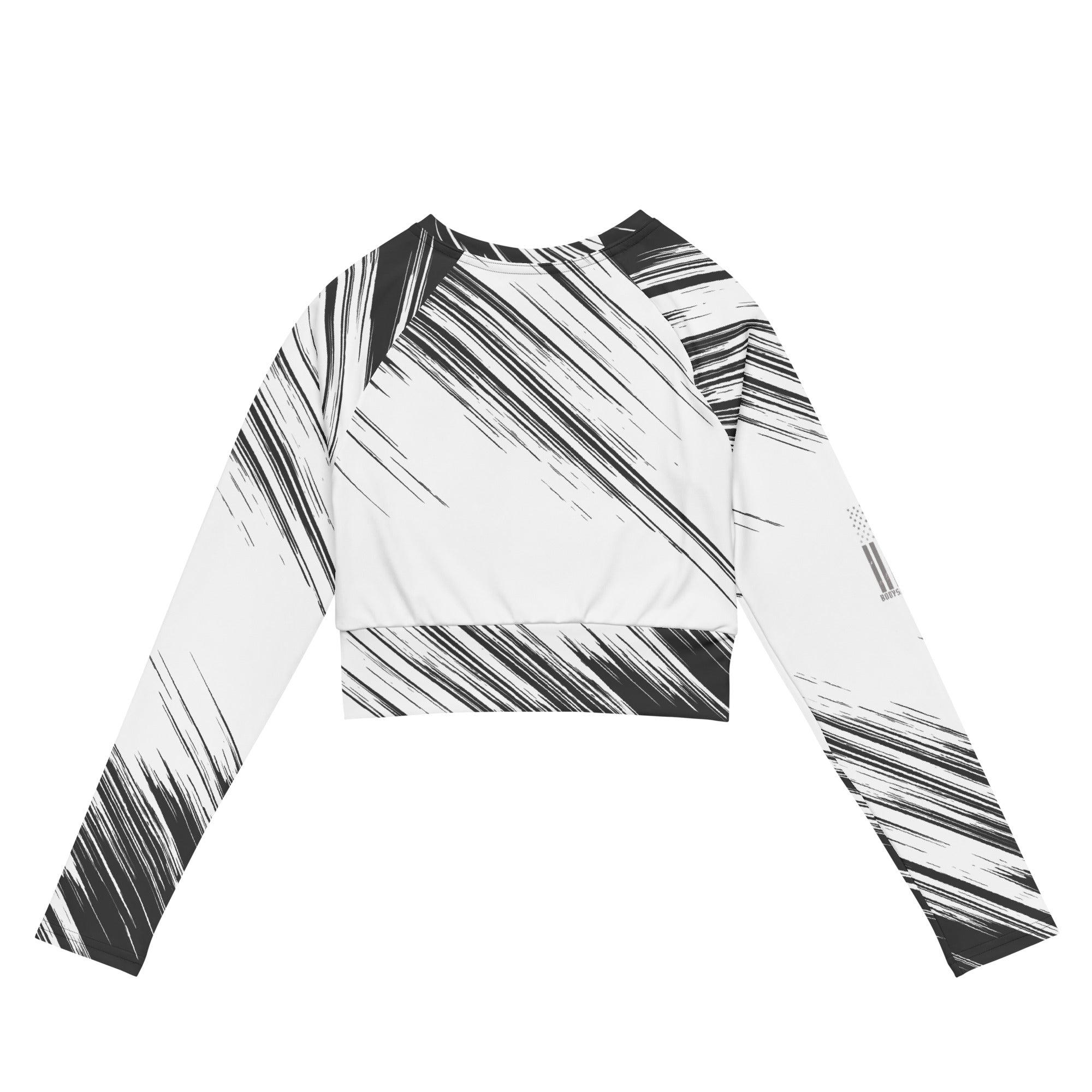Bodyshift Black and White Long-Sleeve Crop Top