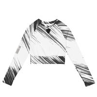 Bodyshift Black and White Long-Sleeve Crop Top